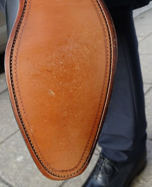 Ledersohle beim Einlaufen/ leather sole on the first steps. Photo: Men's Individual Fashion.