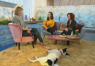 Alexandra Schlump mit Mischa bei Live nach neun.