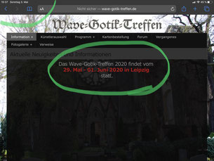 Screenshot der WGT-Webseite / Foto: Gothamella
