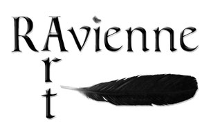 Ravienne Art Model - Logo, Schrift, Rabenfeder, Schwarz