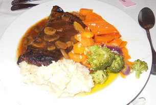 Sirloin Steak Served with a Mushroom Demi-Glaze