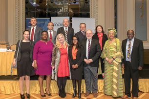 Panelists and guest at the breakfast.