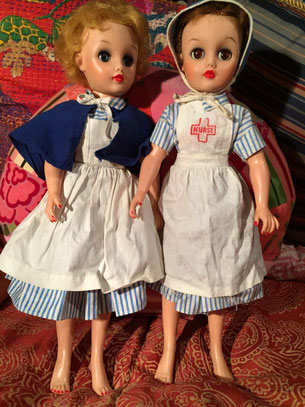 Vintage Dee an Cee dolls, teen nurse dolls