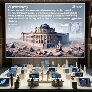 A visualization of the use of AI in archaeology at Goethe University Frankfurt, where researchers analyze the provenance of archaeological objects.