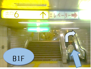 ちいさなエスカレーターの みぎへ
