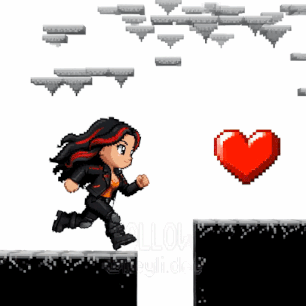 BEYLI DEE Retro-Biker Jump und Run Animation mit Herz und follow @beyli.dee
