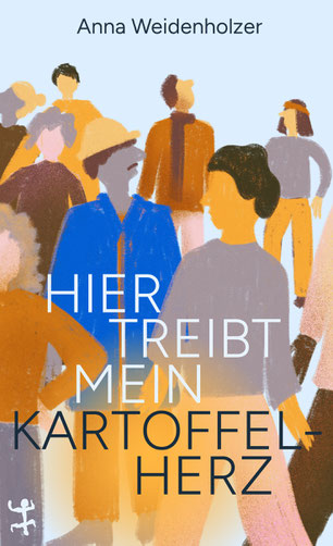 Auf dem Cover von "Hier treibt mein Kartoffelherz" sind Bilder von Menschen, alle ohne Gesichter.