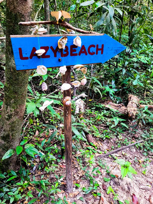 Weg zum Lazy Beach führt über das Inselinnere