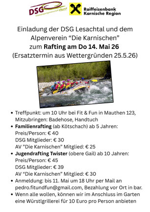 Wegen Regen jetzt am Pfingstmontag 25. Mai 2026!!!