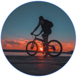 Couché de soleil à vélo