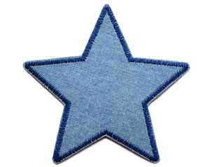 Bild: Stern Jeansflicken Aufnäher blau Flicken zum aufbügeln