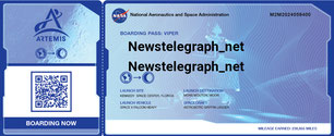 البطاقة التي تحمل اسم موقع نيوزتلغراف.نت والتي سيتم ارسالها إلى الفضاء