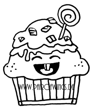 Digi Stamp Cupcake Muffin Cupcake Soße Geburtstag Lutscher Gesicht von www.stempel-wunderland.de