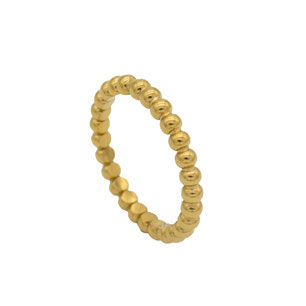 Vergoldeter Edelstahl Ring Kügelchen RH474 in Gold