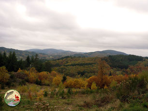 Le massif des Monédières à l'automne