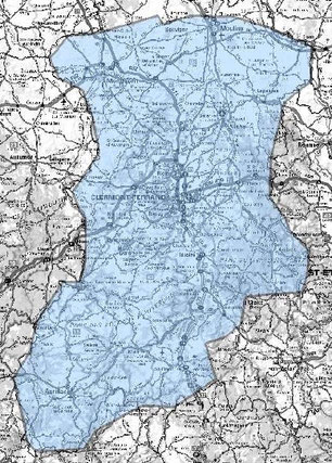 Carte multiplex Clermont-Ferrand étendu, canal 5B, fréquence DAB+ 176.640 MHz