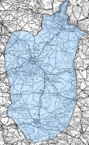 Carte multiplex Reims étendu, canal 9A, fréquence DAB+ 202.928 MHz