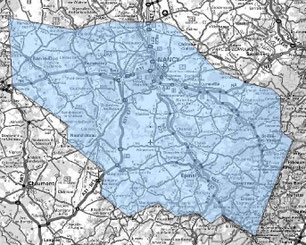 Carte multiplex Nancy étendu, canal 8D - fréquence DAB+ 201.072 MHz, canal 6A - fréquence DAB+ 181.936 MHz