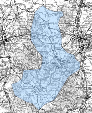 Carte multiplex Saint-Étienne étendu, canal 6C