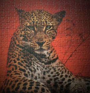 Puzzle auf stabilem Karton aufgelegt