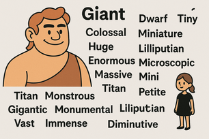 Giant - Sinónimos y antónimos - Ejercicio