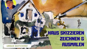 thumbnail zu hasu skizzieren, zeichnen und ausmalen, youtubevideo, zeichnung und aquarell