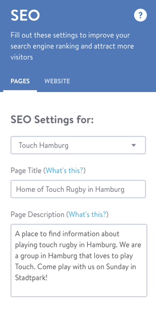 Page Titles and Page Descriptions