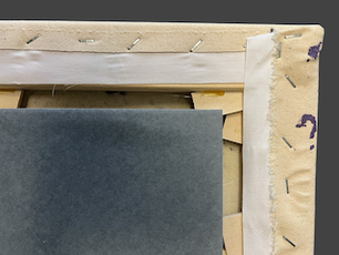 Keilrahmen mit Feinwelle aufgedoppelt 