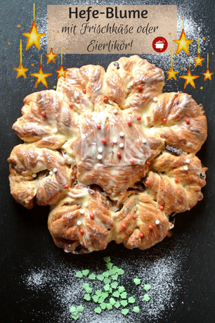 Hefe-Blume #Ostern mit #Eierlikör oder Frischkäse #Hefegebäck