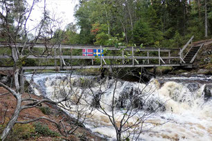 Grenze Schweden Norwegen am Elgofossen