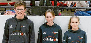     Elias Connor Dickel, Malin Böhl und Aaliyah Keller (v.l.) überzeugten bei der Leistungsüberprüfung in Kreuztal.