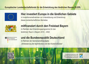 Plakette des Europäischen Landschaftsfonds für die Entwicklung des ländlichen Raums