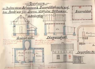 Bauzeichnung des Architekten Josef Stracke 1924