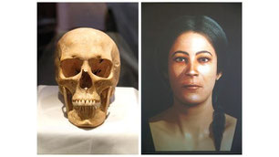 A 3D virtual reconstruction of a woman’s face based on one of the prehistoric skulls found at the Xagħra Stone Circle. Photos: Darrin Zammit Lupi