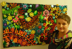 Art Quilt : Virtual Reality der Künstlerin Jutta Kohlbeck / Teilnahme an der Ausstellung : Tradition bis Moderne XI der Patchworkgilde Deutschland e.V. Quilt und Textilkunst