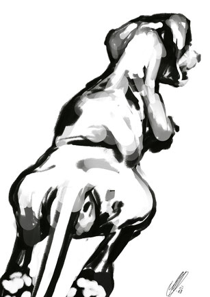 Otto auf der Wiese, digital art, procreate, stil: acrylic, watercolor, wet brush, 2026