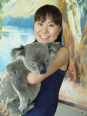 留学中にコアラ抱っこしました～♪コアラちゃん、やる気なさそう^^;笑　