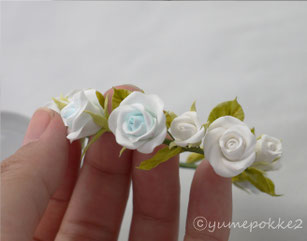 クレイフラワー　花冠　ウェディング