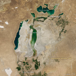 Der Aralsee im Jahr 2017 (Bild: NASA)