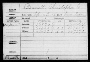 Organization Index to Pension Files of Veterans Who Served Between 1861 and 1900, compiled 1949 - 1949, documenting the period 1861 - 1942 (Fold3.com)   (click to enlarge)