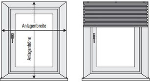 Plissee Montageoption: Montage vor das Fenster, entweder Wand oder Decke