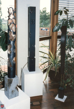 Three sculptures in the 1986' art exposition at MODEON, Marktoberdorf