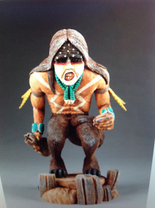 Quite rare, this is a Hopi Kachina of a skinwalker