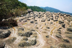 Les formations rocheuses dues à l'érosion au Phu Hin Ron Kla Park
