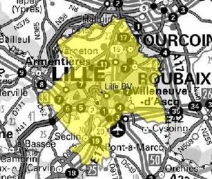 Carte multiplex Lille local 1, canal 7C, fréquence DAB+ 192.352 MHz