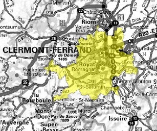 Carte multiplex Clermont-Ferrand local, canal 6B, fréquence DAB+ 183.648 MHz