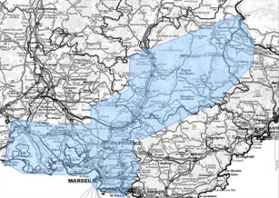 Carte multiplex Marseille étendu, canal 5B