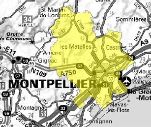 Carte multiplex Montpellier local, canal 9C, fréquence DAB+ 206.352 MHz