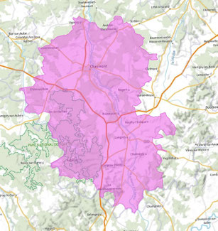 Carte multiplex Chaumont local, canal 10C, fréquence DAB+ 213.360 MHz