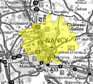 Carte multiplex Nancy local, canal 5B, fréquence DAB+ 176.640 MHz